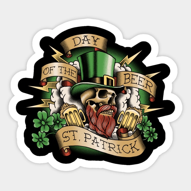 Saint Patrick Tattoo Sticker by akawork280